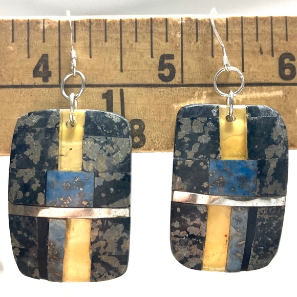 earrings vintage handmade New Mexico hanging - Picture 6 of 7